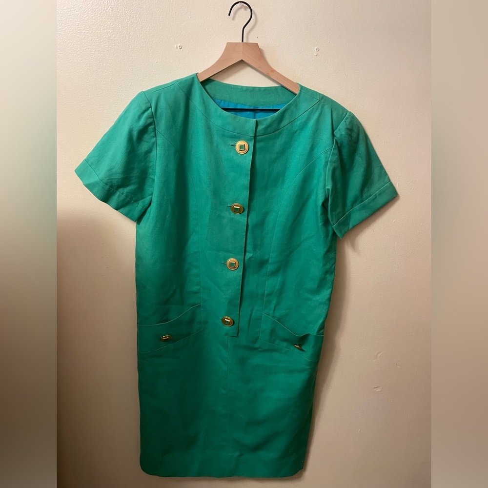 David Warren  pretty size 8 lined green dress